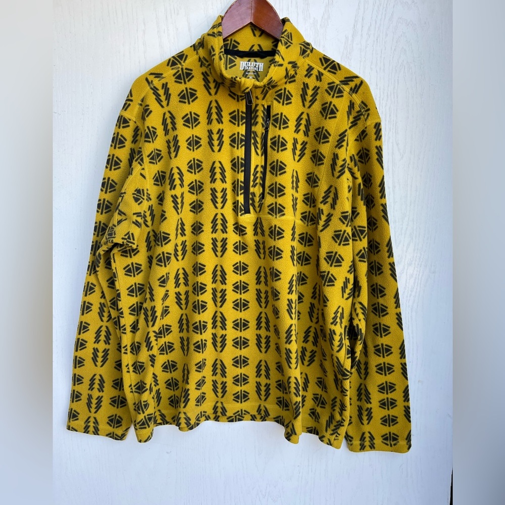 Duluth Trading Aztec Sweater Mens XL Relaxed Fit Yellow Pullover Southwestern
